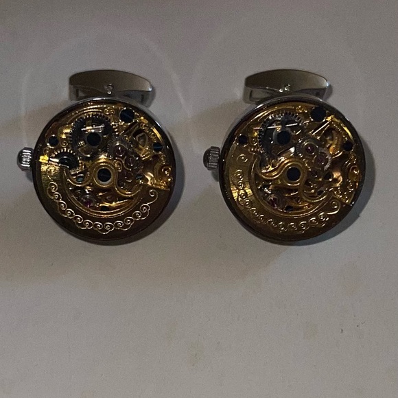 Penny Black Forty kinetic watch movement cufflinks stainless steel. Two pair. - Picture 6 of 13